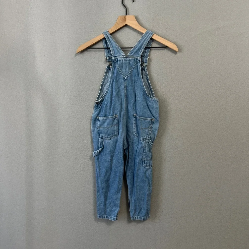 Vintage Sesame Street Overalls Kids 5T Blue Denim Muppets Big Bird Elmo Cookie